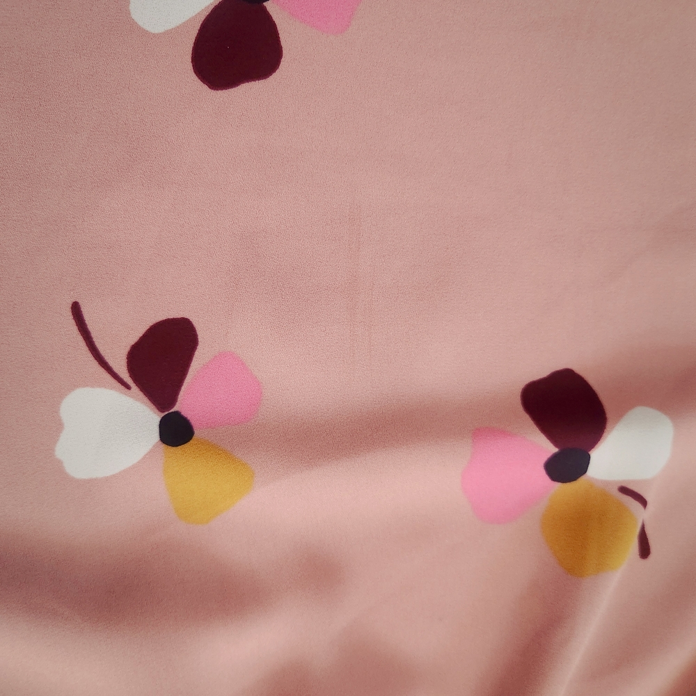 Kate Spade Pink Polka Dot and Floral Dress With Tie Front Size L - Picture 6 of 7
